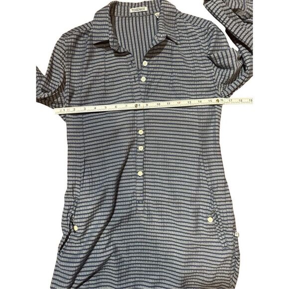 Toad & Co Mixologist Tunic Top Striped Organic Cotton Size Sz XS lagenlook minim - Picture 4 of 8